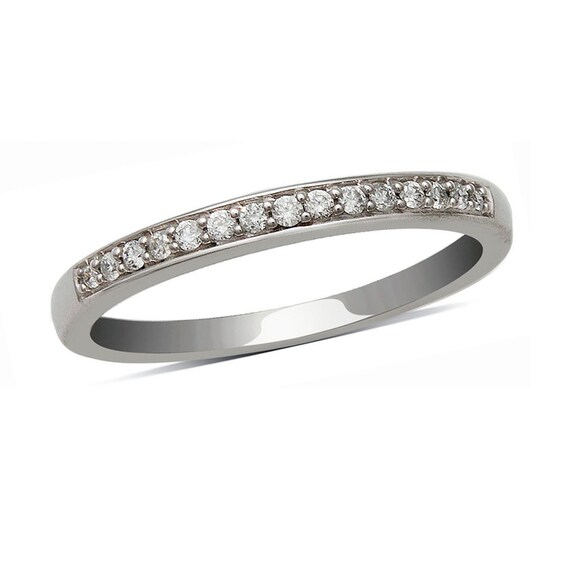 Previously Owned - 1/3 CT. T.w. Quad Princess-Cut Diamond Soldered Bridal Set in 10K White Gold