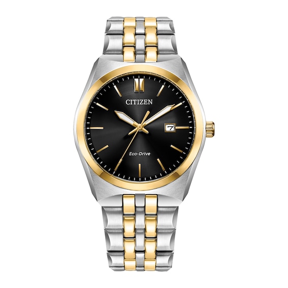 Previously Owned - Men's Citizen Eco-Drive® Corso Two-Tone Watch with Black Dial (Model: Bm7334-58E)