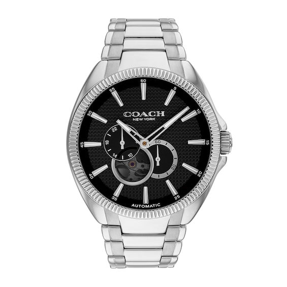 Previously Owned - Men's Coach Jackson Chronograph Watch with Black Skeleton Dial (Model: 14602695)