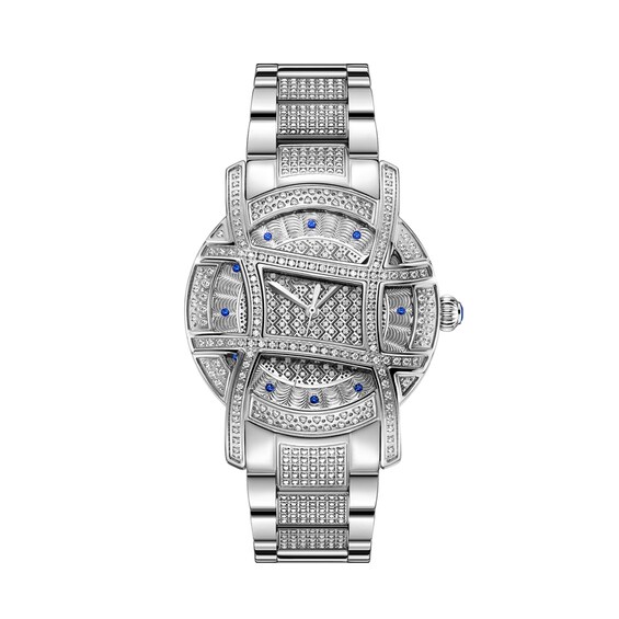 Previously Owned - Ladies' JBW Olympia PS Diamond and Blue Sapphire Accent Watch with Silver-Tone Dial (Model: Ps510B)