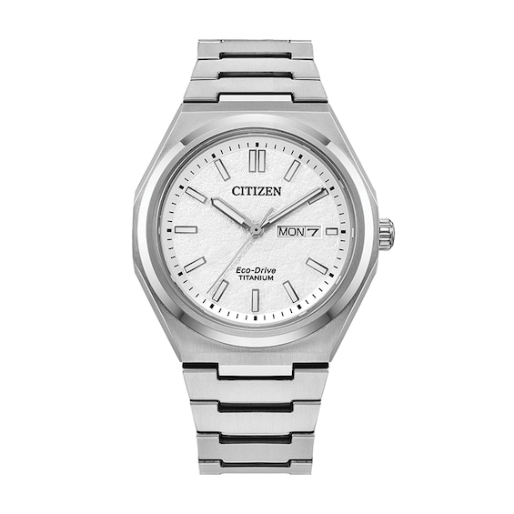 Previously Owned - Citizen Eco-Drive® Sport Luxury Zenshin Titanium™ Analog Watch with White Dial (Model: Aw0130-85A)