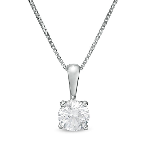 Previously Owned - 1/2 CT. Diamond Solitaire Pendant in 14K White Gold (J/I2)