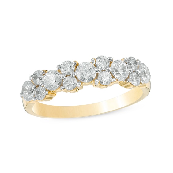 Previously Owned - 1 CT. T.w. Diamond Alternating Anniversary Band in 10K Gold
