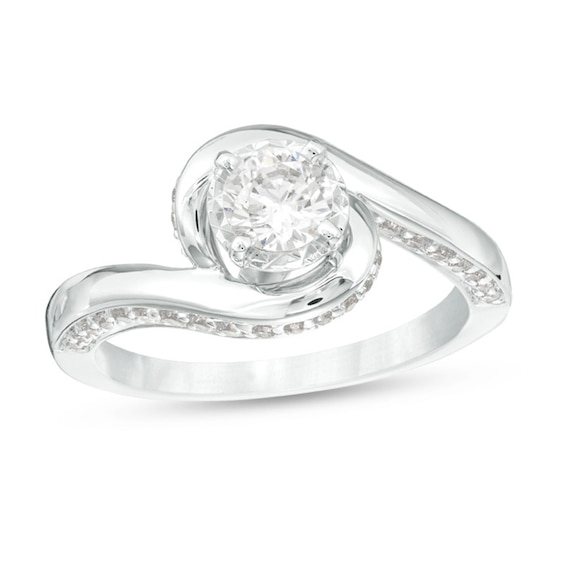 Previously Owned - 7/8 CT. T.w. Diamond Swirl Engagement Ring in 10K White Gold