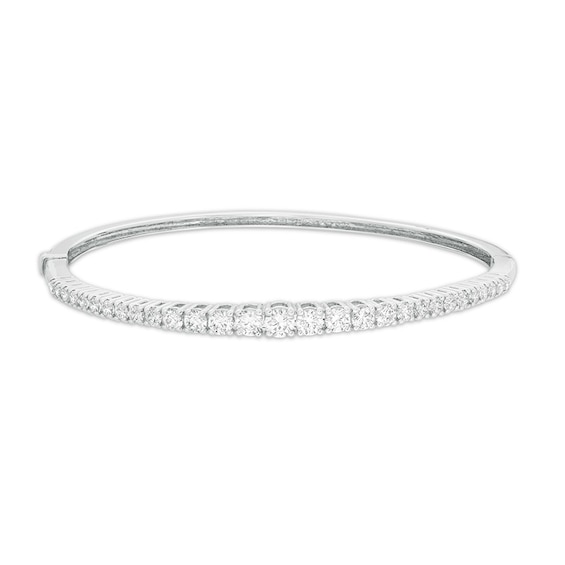 Previously Owned - 2 CT. T.w. Graduated Diamond Bangle in 10K White Gold