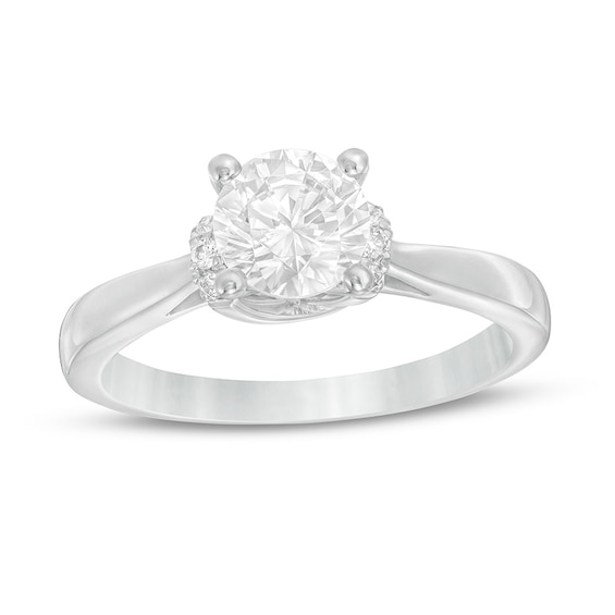 Previously Owned - 1 CT. T.w. Diamond Collar Engagement Ring in 14K White Gold (I/I2)
