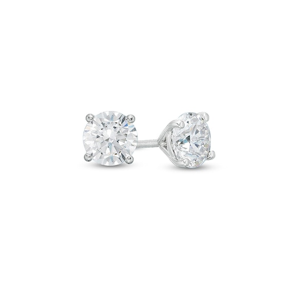 Previously Owned - 3/4 CT. T.w. Diamond Solitaire Stud Earrings in 14K White Gold (I/I1)