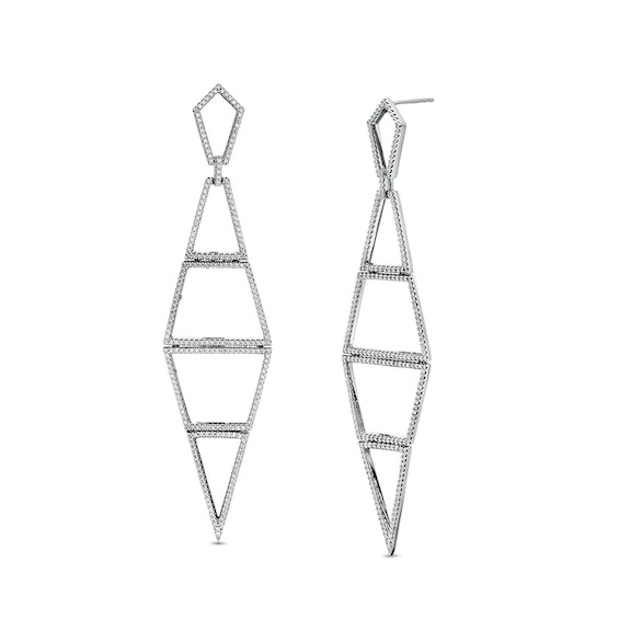 Previously Owned - Vera Wang Love Collection 1-1/2 CT. T.w. Diamond Geometric Drop Earrings in 10K White Gold
