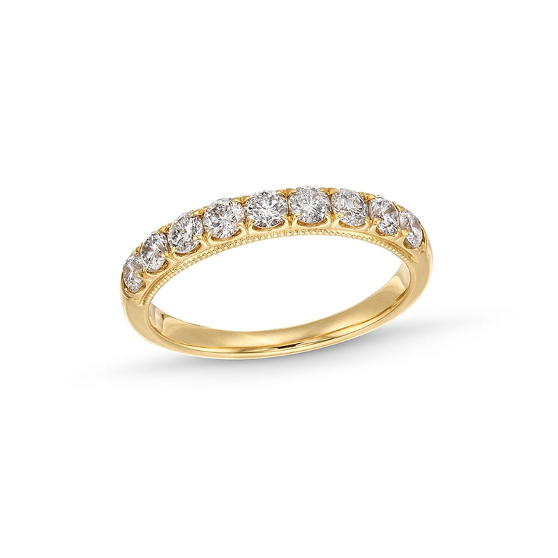 Main Image 1 of Previously Owned - 3/4 CT. T.W. Diamond Nine Stone Vintage-Style Anniversary Band in 14K Gold