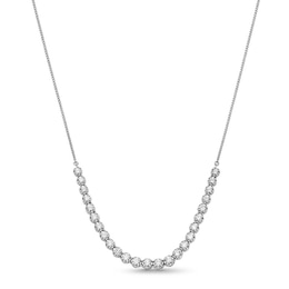 Previously Owned - 1 CT. T.W. Diamond Graduated Necklace in 10K White Gold