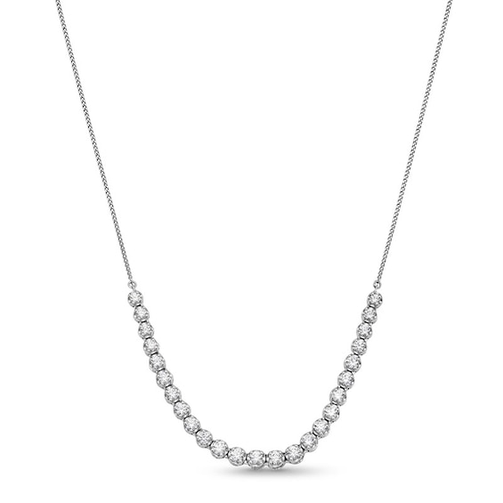 Previously Owned - 1 CT. T.w. Diamond Graduated Necklace in 10K White Gold