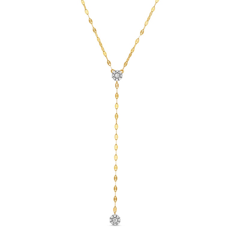 Main Image 1 of Previously Owned - 1/4 CT. T.W. Multi-Diamond "Y" Necklace in 10K Gold
