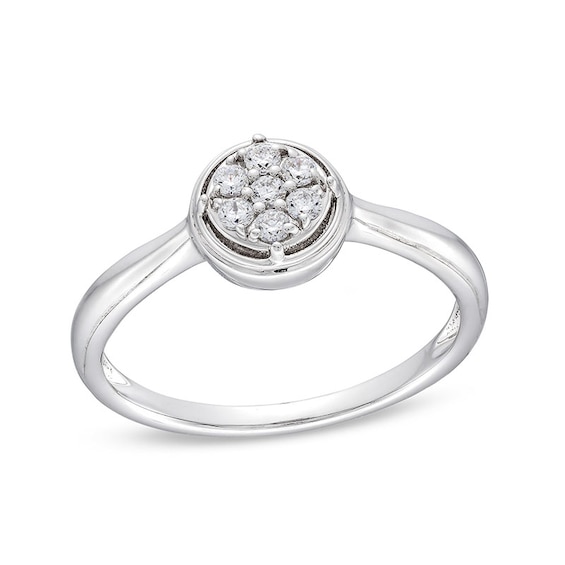 Previously Owned - 1/6 CT. T.w. Multi-Diamond Frame Ring in 10K White Gold