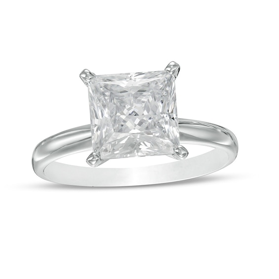 Previously Owned - 3 CT. Princess-Cut Lab-Grown Diamond Solitaire Engagement Ring in 14K White Gold (F/Vs2)