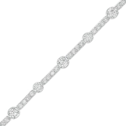 Previously Owned - 4 CT. T.W. Lab-Grown Diamond Alternating Bracelet in 14K White Gold (F/SI2)