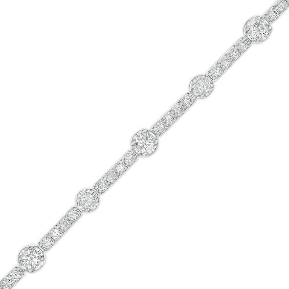 Previously Owned - 4 CT. T.w. Lab-Grown Diamond Alternating Bracelet in 14K White Gold (F/Si2)