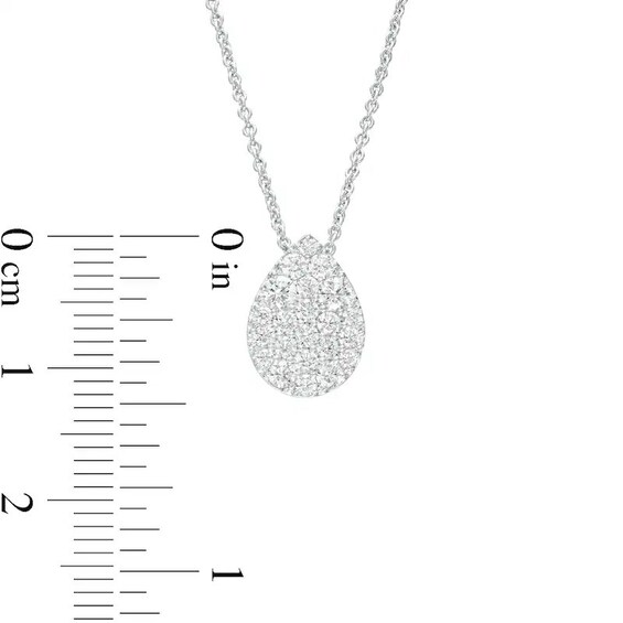 Previously Owned - 1/2 CT. T.w. Pear-Shaped Lab-Grown Multi-Diamond Pendant in 14K White Gold (F/Si2)
