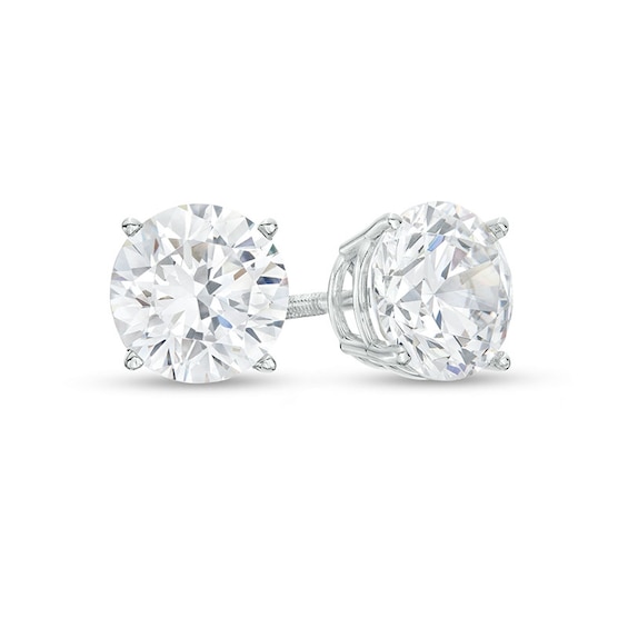 Previously Owned - 4 CT. T.w. Lab-Grown Diamond Solitaire Stud Earrings in 14K White Gold (F/Si2)