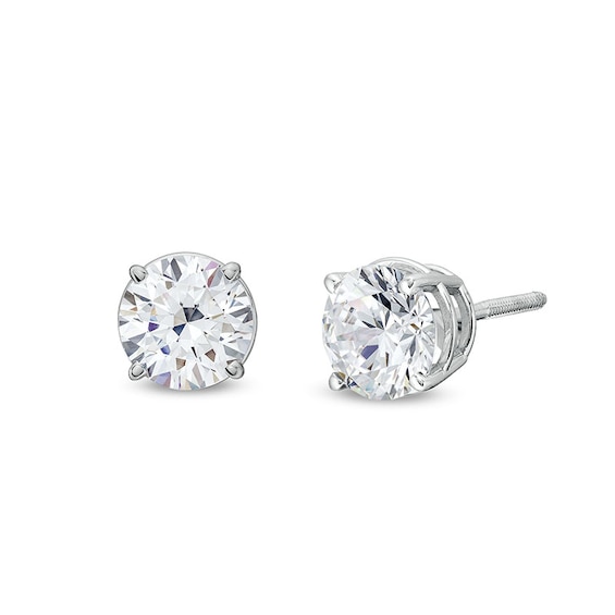 Previously Owned - 2-1/2 CT. T.w. Lab-Grown Diamond Solitaire Stud Earrings in 14K White Gold (I/Si2)