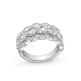Previously Owned - 2-1/3 CT. T.W.  Pear-Shaped Lab-Grown Diamond Scallop Edge Anniversary Band in 14K White Gold (F/VS2)
