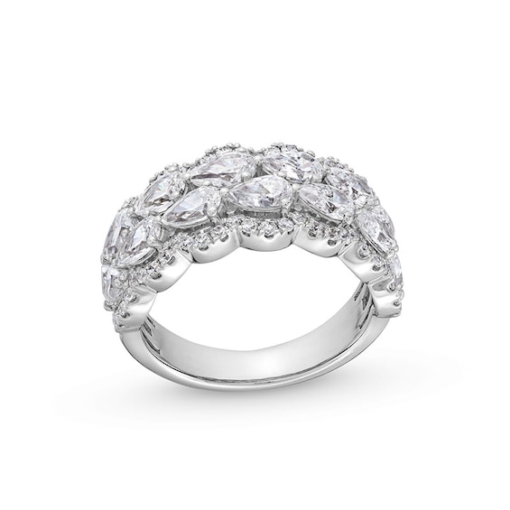 Previously Owned - 2-1/3 CT. T.w. Pear-Shaped Lab-Grown Diamond Scallop Edge Anniversary Band in 14K White Gold (F/Vs2)