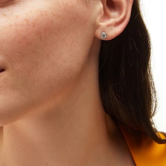 Previously Owned - 1/2 CT. T.w. Lab-Grown Multi-Diamond Stud Earrings in 14K White Gold (F/Si2)