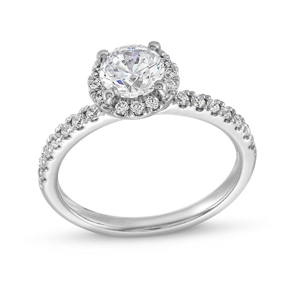 Previously Owned - 1-1/3 CT. T.w. Lab-Grown Diamond Frame Engagement Ring in 10K White Gold (F/Si2)