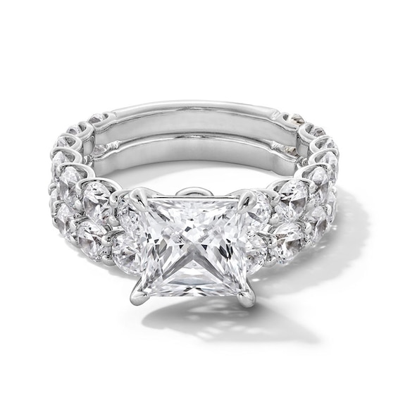 Previously Owned - 5-3/8 CT. T.w. Princess-Cut Lab-Grown Diamond Bridal Set in 14K White Gold (F/Vs2)