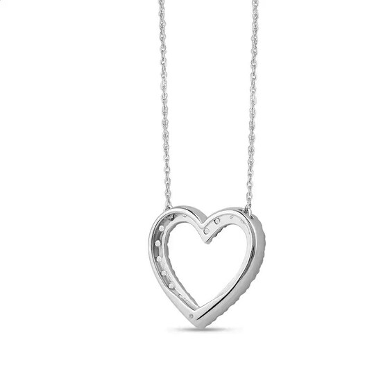 Previously Owned - 1/2 CT. T.w. Lab-Grown Diamond Heart Necklace in 14K White Gold (F/Si2)