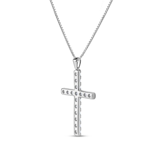 Previously Owned - 2 CT. T.w. Lab-Grown Diamond Cross Pendant in 14K White Gold (F/Si2)