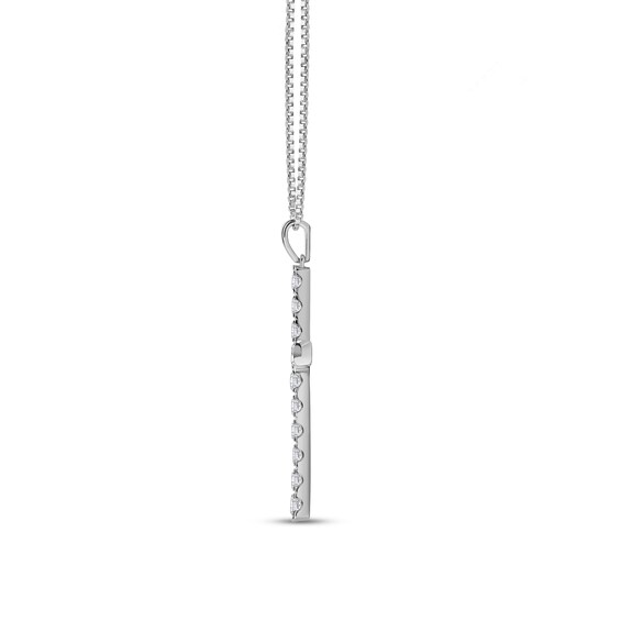 Previously Owned - 2 CT. T.w. Lab-Grown Diamond Cross Pendant in 14K White Gold (F/Si2)