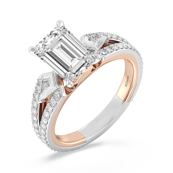Previously Owned - Enchanted Star Aurora 4 CT. T.w. Emerald Lab-Grown Diamond Engagement Ring in 14K Two-Tone Gold