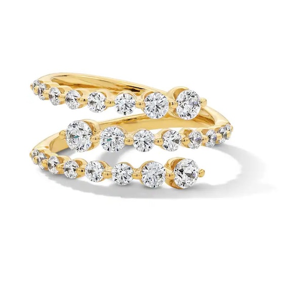 Previously Owned - 1-1/4 CT. T.w. Lab-Grown Diamond Split Bypass Ring in 10K Gold (F/Vs2)