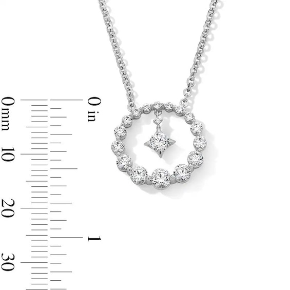 Previously Owned - 1 CT. T.w. Journey Lab-Grown Diamond Circle Necklace in 10K White Gold (F/Vs2) - 19"