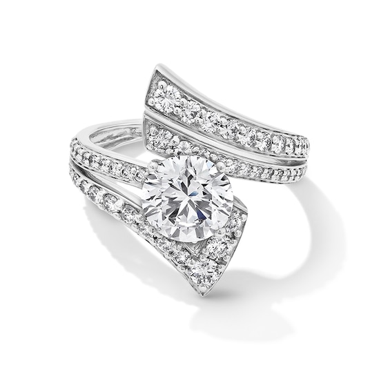 Previously Owned - 3-7/8 CT. T.w. Lab-Grown Diamond Bypass Ring in 14K White Gold (F/Vs2)