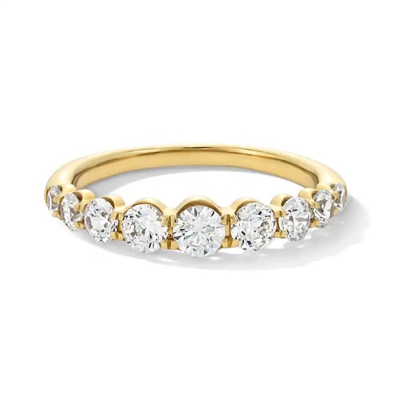 Previously Owned - 1 CT. T.w. Lab-Grown Diamond Graduated Nine Stone Band in 14K Gold (F/Vs2)