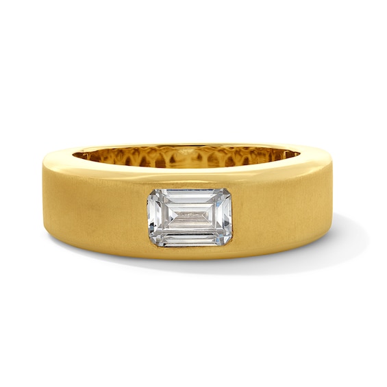 Previously Owned - 1 CT. Emerald-Cut Lab-Grown Diamond Solitaire Band in 10K Gold (F/Vs2)