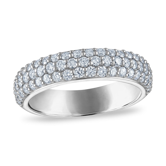 Previously Owned - 1 CT. T.w. Lab-Grown Diamond Triple Row Anniversary Band in 10K White Gold (F/Vs2)