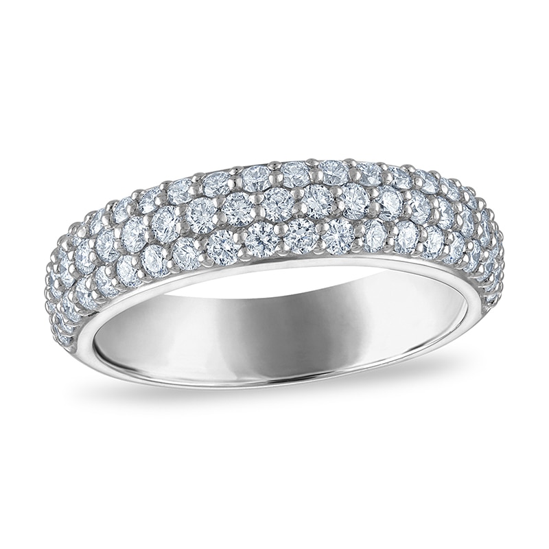 Main Image 1 of Previously Owned - 1 CT. T.W. Lab-Grown Diamond Triple Row Anniversary Band in 10K White Gold (F/VS2)
