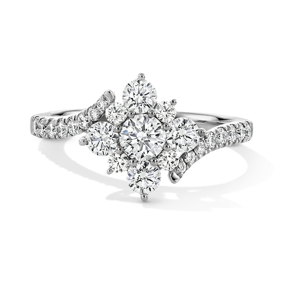 Previously Owned - 1 CT. T.w. Lab-Grown Multi-Diamond Bypass Ring in 10K White Gold (F/Vs2)