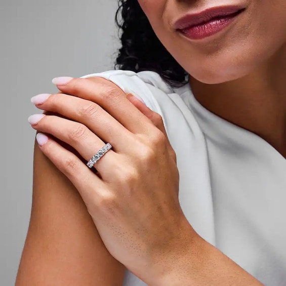 Previously Owned - 2 CT. T.w. Lab-Grown Diamond Nine Stone Anniversary Band in 14K White Gold (F/Vs2)
