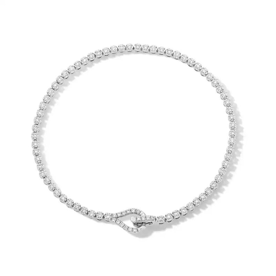 Previously Owned - 1 CT. T.W. Lab-Grown Diamond Loop Clasp Tennis Bracelet in 10K White Gold (F/VS2)