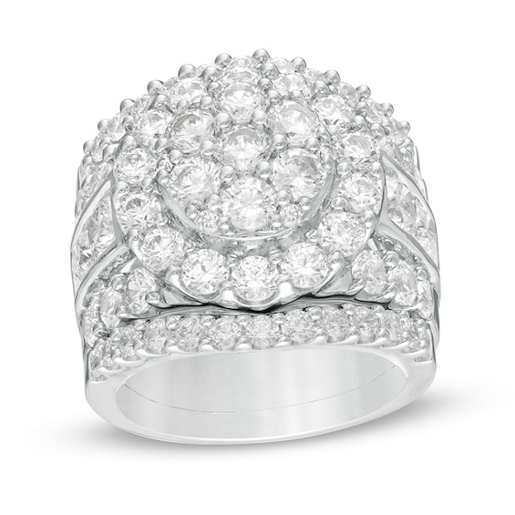 Previously Owned - 5 CT. T.w. Composite Diamond Three-Piece Soldered Bridal Set in 10K White Gold