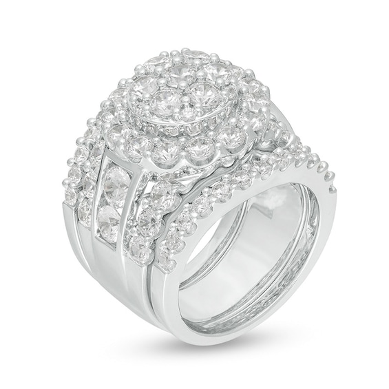 Previously Owned - 5 CT. T.w. Composite Diamond Three-Piece Soldered Bridal Set in 10K White Gold