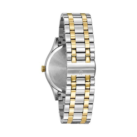 Previously Owned - Men's Bulova Diamond Accent Two-Tone Watch with Blue Dial (Model: 98D130)