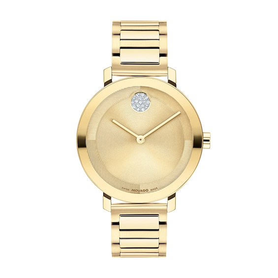 Previously Owned - Movado Bold® Crystal Accent Gold-Tone IP Watch with Textured Tonal Gold-Tone Dial (Model: 3601106)