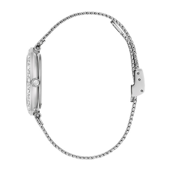 Previously Owned - Ladies' Bulova Phantom Crystal Accent Mesh Watch with Textured Silver-Tone Dial (Model: 96L329)