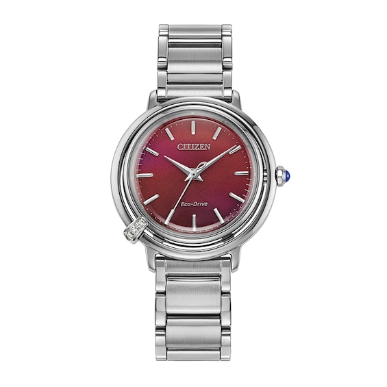 Previously Owned - Ladies’ Citizen Eco-Drive® L Arcly Diamond Accent Watch with Deep Red Dial (Model: EM1091-67X)