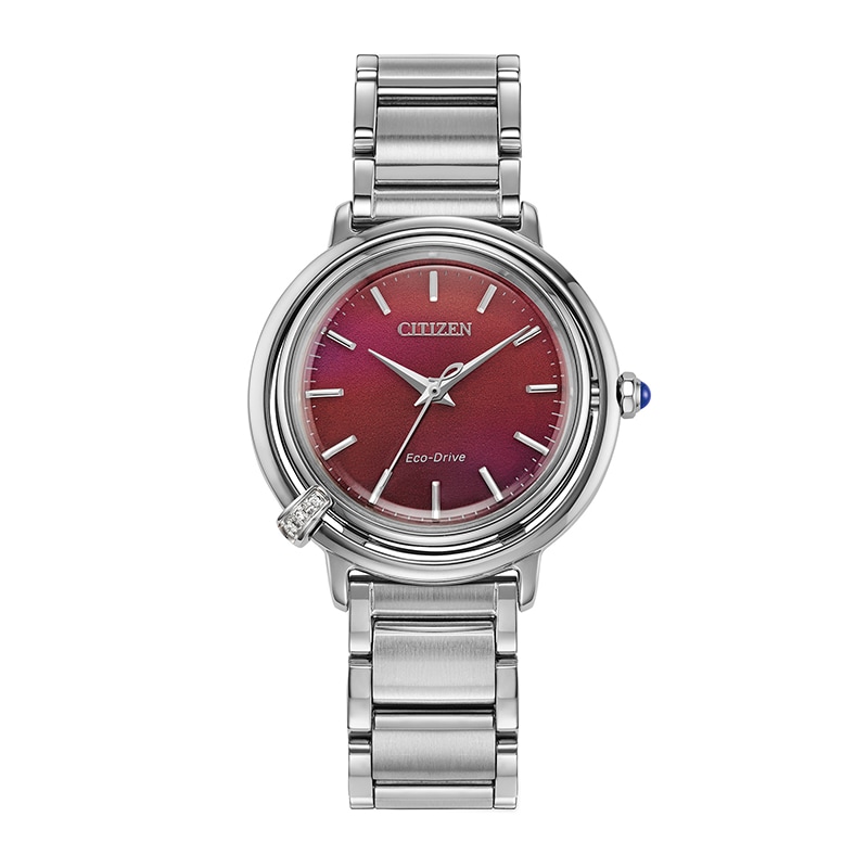 Main Image 1 of Previously Owned - Ladies’ Citizen Eco-Drive® L Arcly Diamond Accent Watch with Deep Red Dial (Model: EM1091-67X)