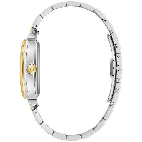 Previously Owned - Bulova Classic Sutton Two-Tone IP Automatic Watch with Rectangular Silver-Tone Dial (Model: 98A308)